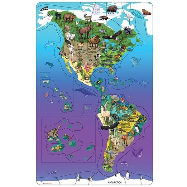 Dowling Magnets Dowling Magnets DO-734100 11.5 x 18 in. North South America Wildlife Puzzle DO-734100